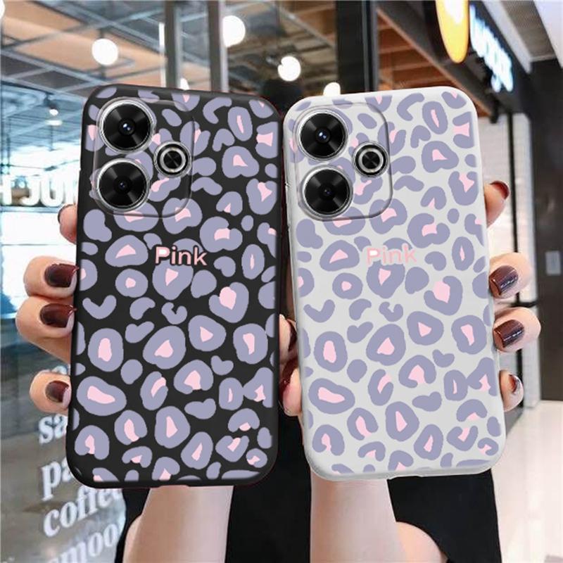Мягкий силиконовый чехол с леопардовым принтом для Samsung A55 A35 M35 S24 Xiaomi Redmi Note 13 Pro 14 Poco C65 iPhone Huawei Honor Realme Camera Противоударный чехол