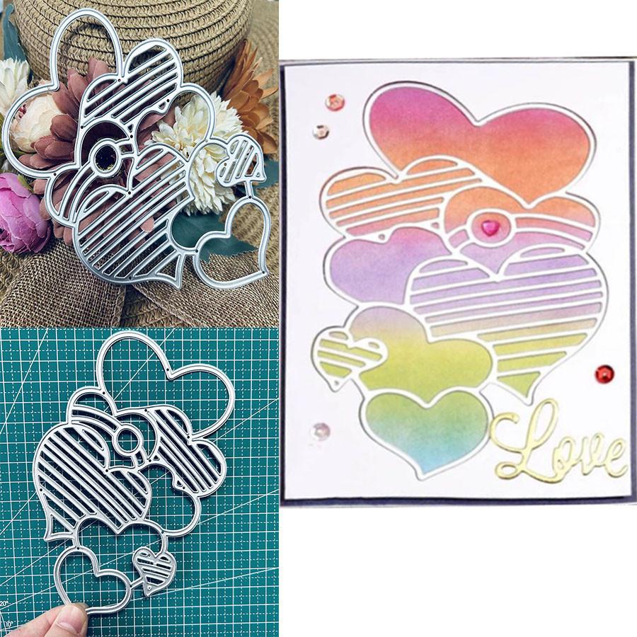 Любовь Сердце Группы Металлические Режущие Штампы Трафарет для DIY Скрапбукинга Фотоальбом Тиснение Бумажные Карты Поделки Высечки