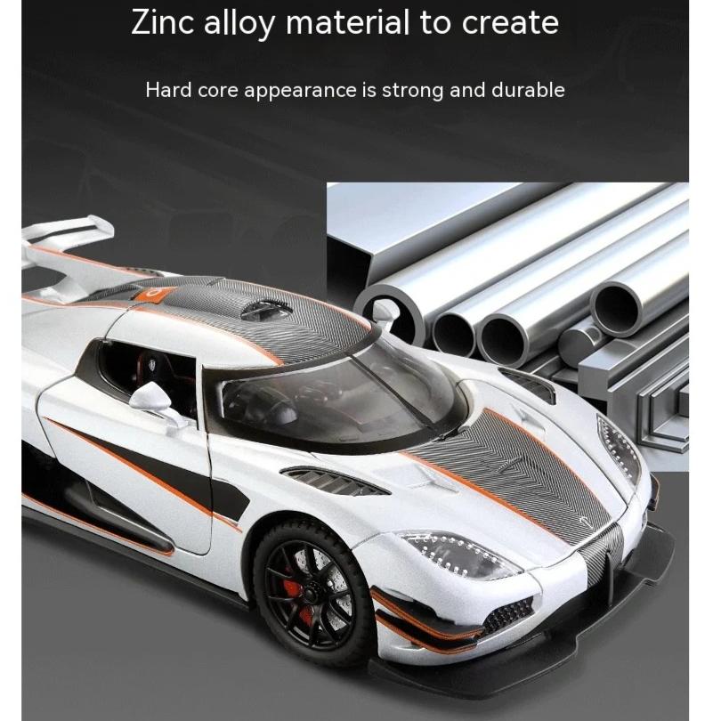 Масштаб 1/24 Koenigsegg One коллекционный орнамент со звуком, светом и функцией обратной связи, игрушечный спортивный автомобиль из сплава в подарок для мальчиков