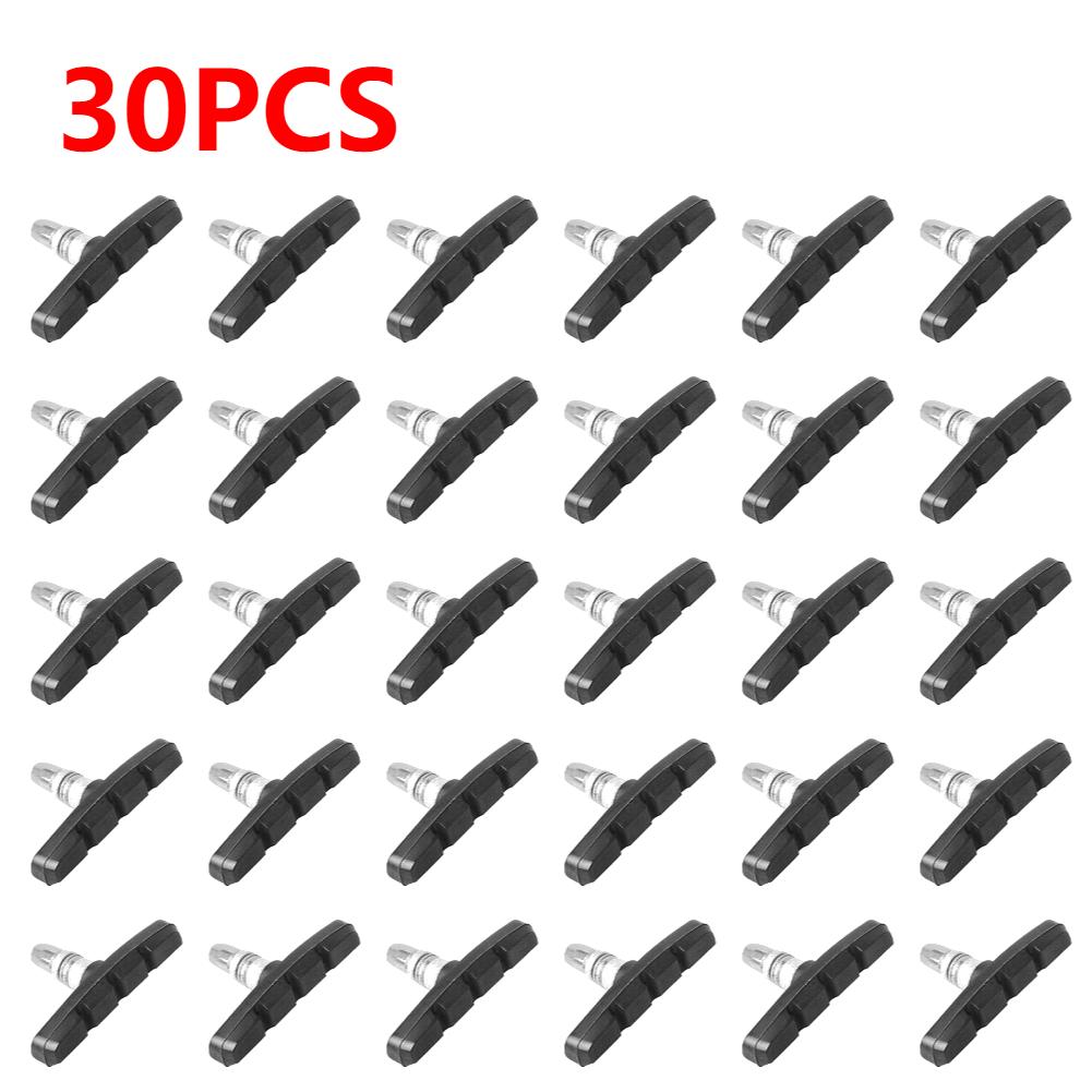 1-30 шт. Прочные бесшумные тормозные колодки для велосипеда, колодки-туфли для V-brake, резиновые запчасти для горных, складных велосипедов