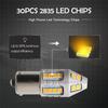 2pc Canbus No Resistor No Flash Amber BAU15S 7507 PY21W 1156PY 30SMD 2835 LED Bulbs