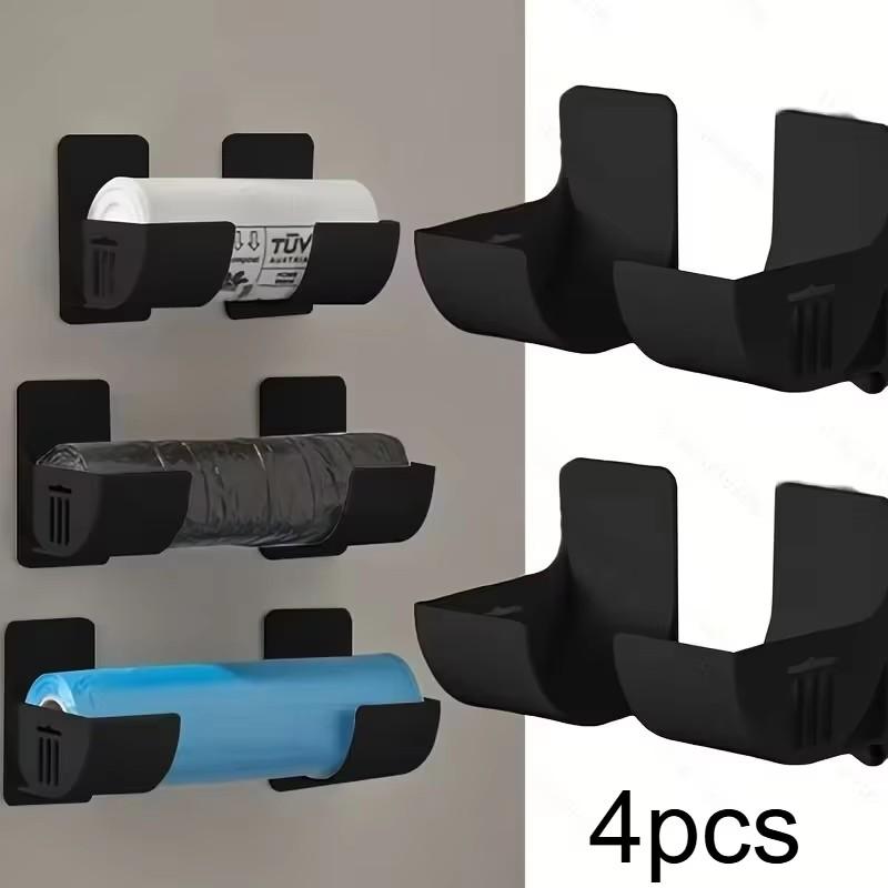 2/4pcs Punch-free Storage Rack Kitchen Plastic Wrap Garbage Bag Cabinet Storage Rack Refrigerator Side Storage Rack