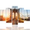 Five Piece Picture Canvas Print Bridge City
