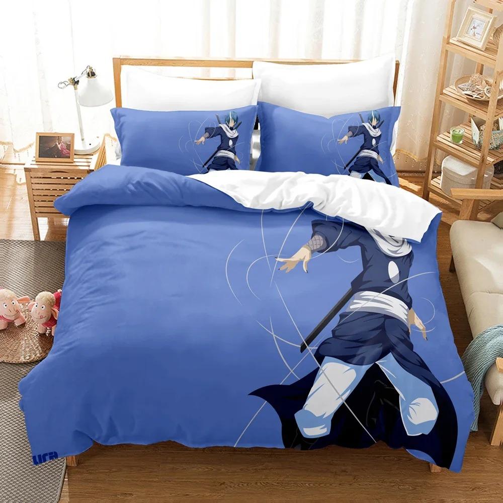 Комплект постельного белья с аниме «Когда я переродился в слизь» Rimuru Kids Gift Duvet Cover Pillowcases Queen King Single Size