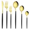 6 шт./компл., золотой набор столовых приборов, зеркало, столовые приборы из нержавеющей стали, столовые приборы, нож, десертная вилка, кофейная ложка, набор столовых приборов, столовое серебро