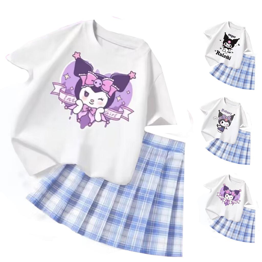 Комплект для девочек, короткий топ с сеткой, плиссированная юбка, комплект из двух предметов