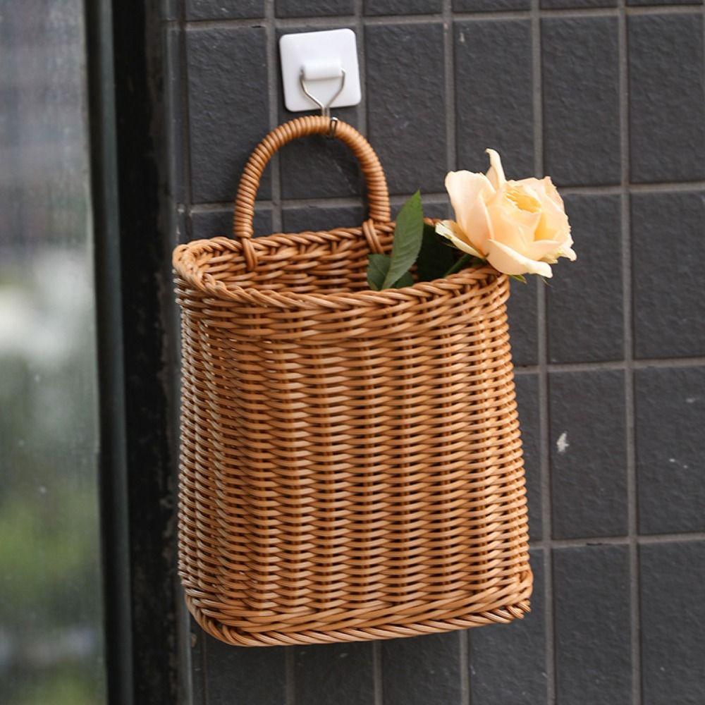 Woven Vegetable Fruit Storage Baskets Hanging Garden Plant Baskets  Kitchen Decoration
