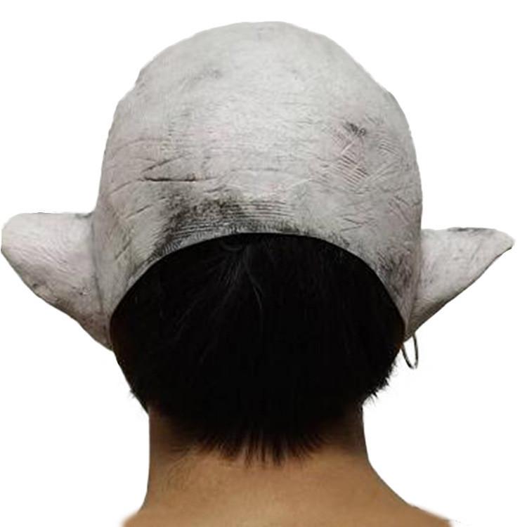 Latex Horror Mask For Halloween Costume With Earring Accent And Haunted Theme