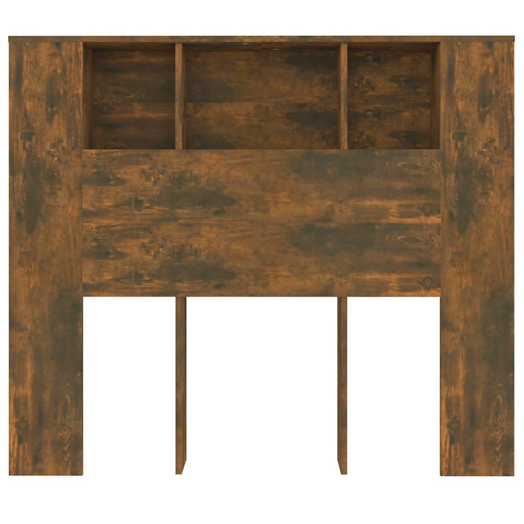 vidaXL Kopfteil mit Ablagen Räuchereiche 120x18,5x102,5 cm