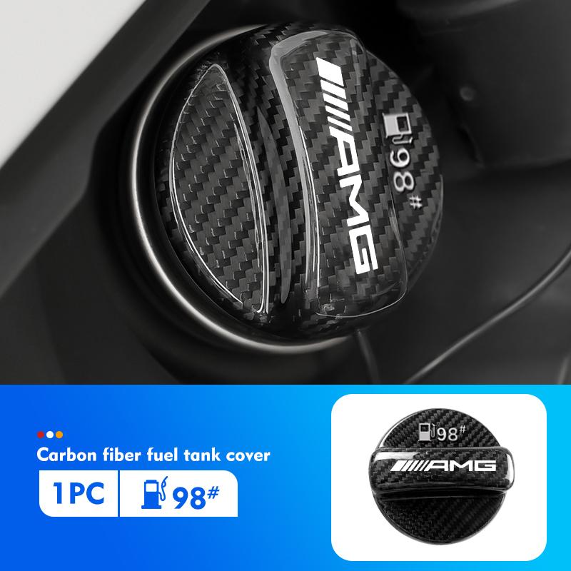 ZQE1  Carbon Fiber Car Fuel Tank Cap Oil Cover Decoration Accessories For Mercedes Benz AMG A B C E S G Class W201 W210 W108 W205 W203