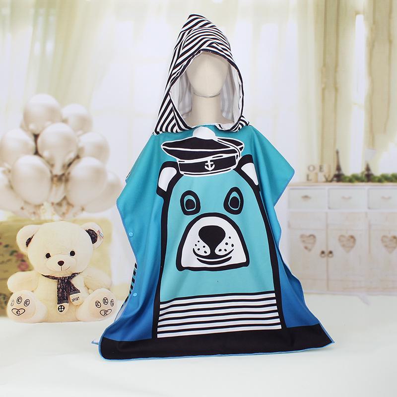 Детское полотенце-накидка из микрофибры с рисунком - большое, впитывающее и милое