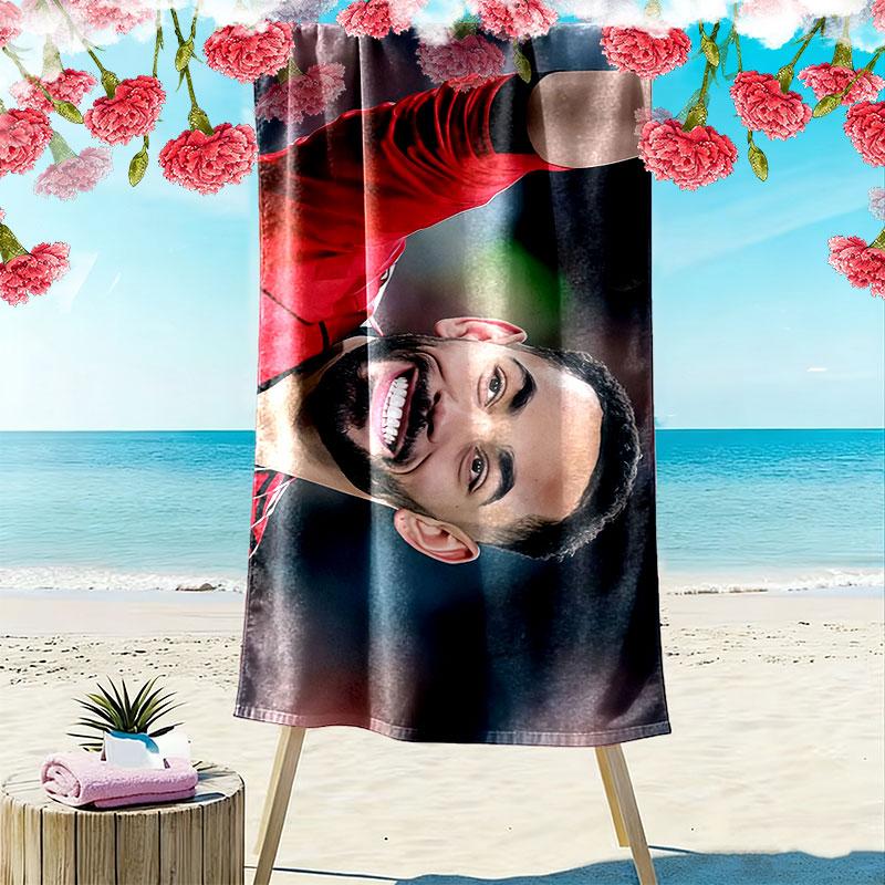 Matheus Cunha Print Beach Towel, Large Soft Quick Dry Towel for Beach Camping Swimming
