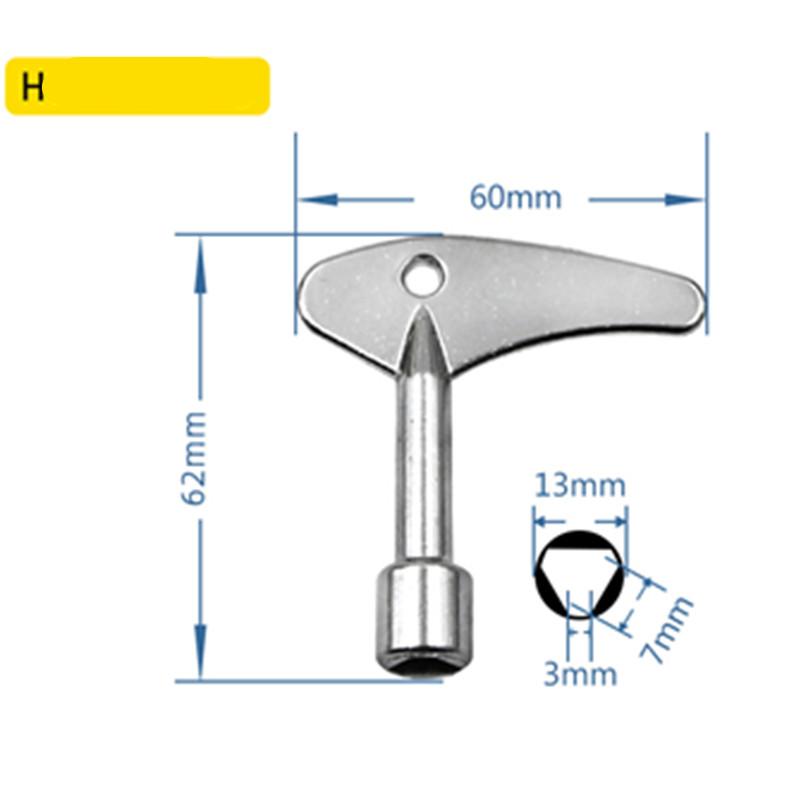 Ключ подходит для треугольного замка, квадратного замка, аэродинамического замка, который может быть использован для высокоскоростных поездов, лифтов и дверей шкафов.