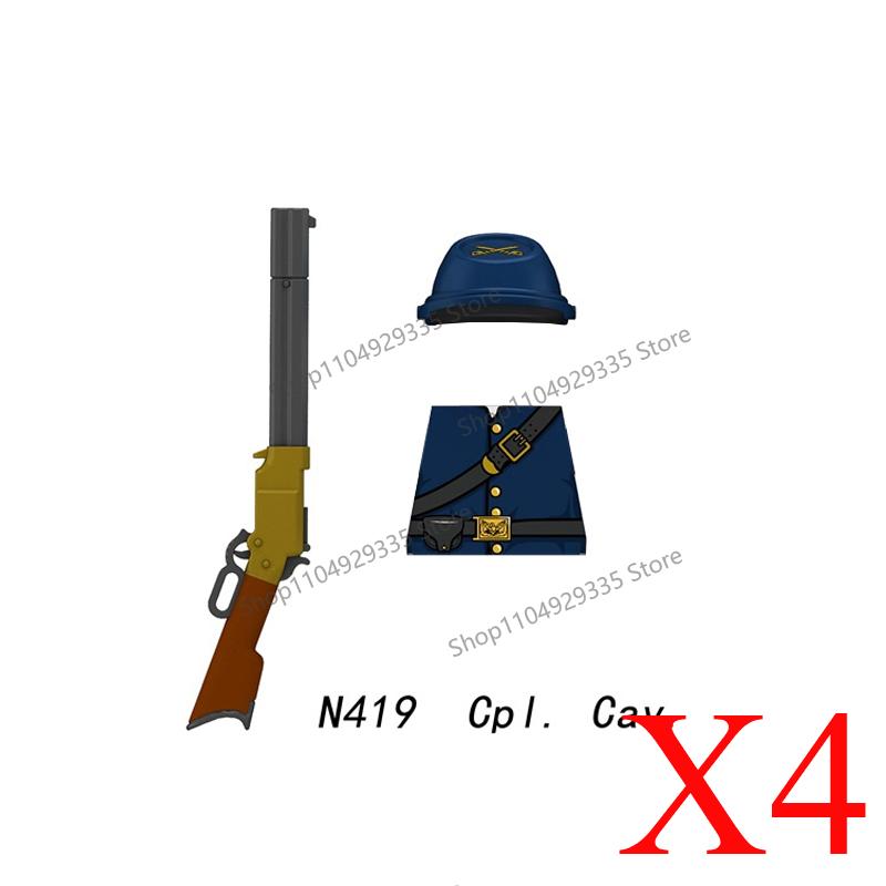 MOC Military Soldier Building Blocks US Infantry West Cowboy Soviet Army Police Game Character Arthur Morgan Gun Bricks Toy Gift
