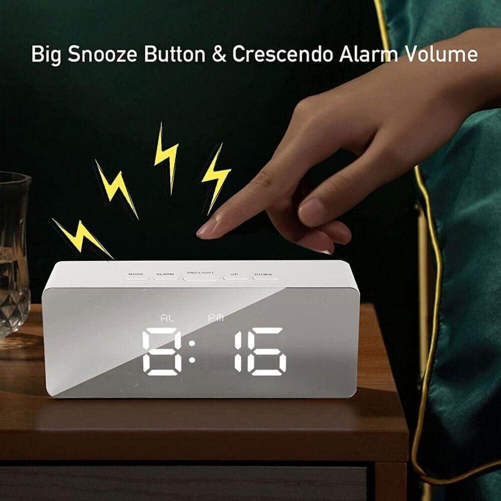 Multifunctional Household Mirrorfashionable and Minimalist LED Makeup Mirrorclock Seatdigital Clock