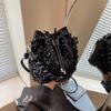 Sequins Fashion Drawstring Small Bag Women's 2025 Spring New Versatile Ins Shoulder Messenger Bag Bucket Bag
