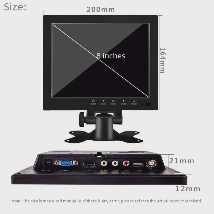 8-дюймовый ЖК-экран HDMI HD-дисплей Автомобильный VGA-монитор заднего вида с GPS-навигатором