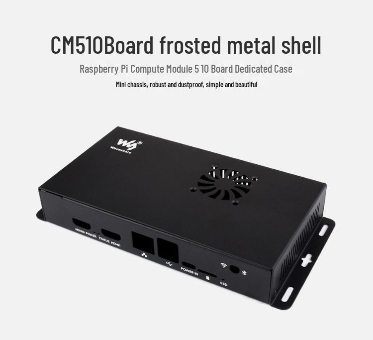 Металлический корпус-расширитель ввода-вывода с охлаждением для Raspberry Pi Compute Module 5