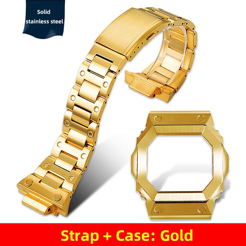Мод-комплект для часов GX-56 Металлический корпус Браслет для Casio Giant G Square GXW-56BB GX-56BB/RC Ремешок из нержавеющей стали Аксессуары