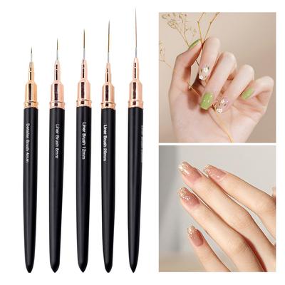 Набор металлических ручек для рисования линий на ногтях: Коллекция кистей 5/8/12/20/25 мм