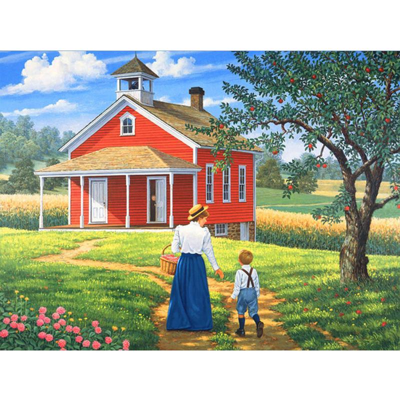 Полный Алмазная вышивка Дом Ремесло Комплект 5D DIY Алмазная картина Пейзаж Вышивка крестом Ферма Украшение дома