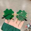 Улица. Очки ко Дню Святого Патрика Солнцезащитные очки Irish Shamrock Зеленый Четырехлистный клевер Аксессуары для костюма Лепрекона