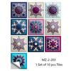 10pcs/set Mandala Style Crystal Hard Tiles Ceramics Wall Sticker Kitchen Wardrobe Home Decor Art Mural Peel & Stick Wall Decals