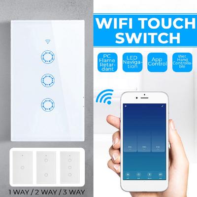 1000 Вт 90-250 В Wifi Сенсорный выключатель 1/2/3 клавиши Умный выключатель света Панель Настенный выключатель Управление через приложение выключатель
