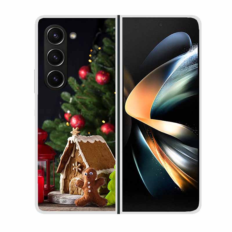 Christmas Cover For Samsung Galaxy Z Fold 5 5G Cases ZFold3 4 2 Clear Plastic Hard Back Cases For Samsung Z Fold 3 Phone Covers
