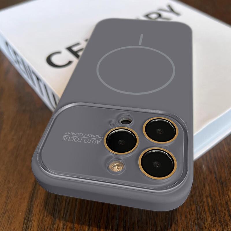 GURRS Apple iPhone 16 Pro Max Case Magsafe Magnetic Full Coverage Skin-Friendly Liquid Silicone Shockproof Minimalist Unisex Graphite Gray