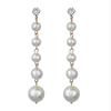 1 Pair Elegant Fashion Women Ladies Zircon Jewelry Big Pearl Long Dangle Earrings Crystal Ear Stud