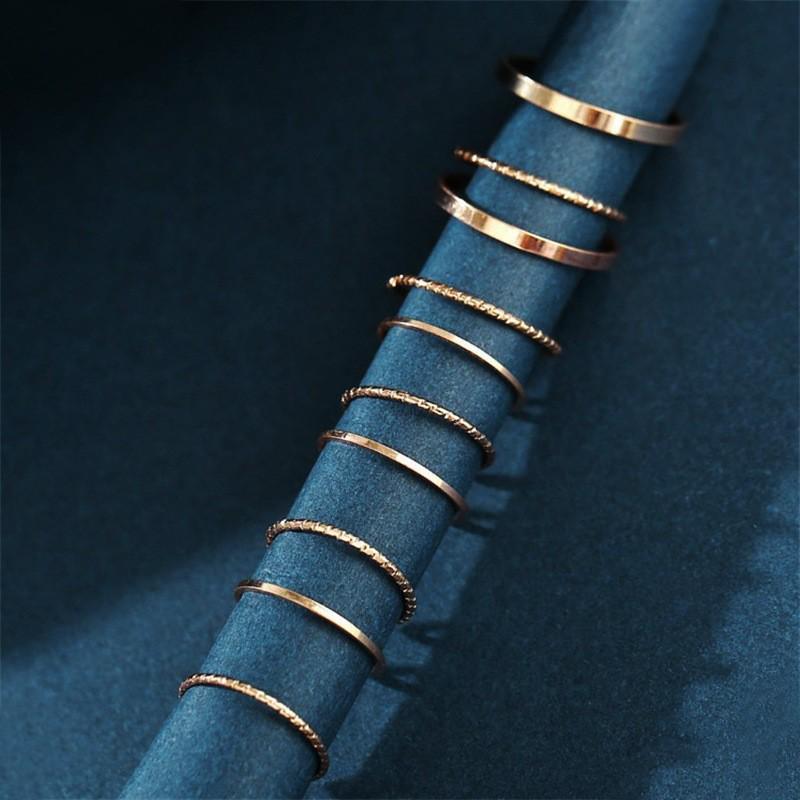 Простой трансграничный набор из десяти колец: Тонкие кольца на указательный палец для женщин