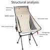 Складной стул «Луна» для улицы с подголовником, боковой карман, рама из алюминиевого сплава, сверхмощный, легкий, портативный, для кемпинга, альпинизма, пешего туризма, складной