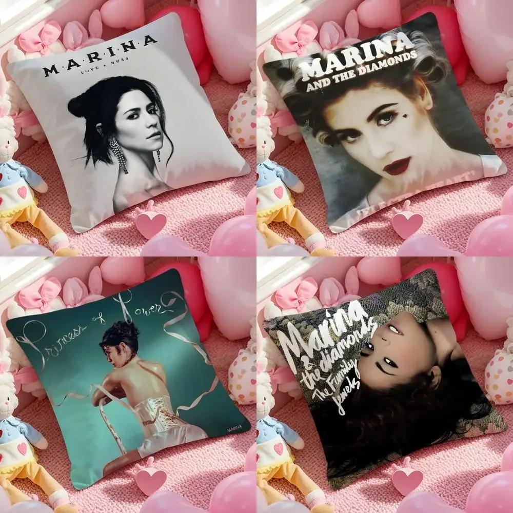 Музыкальный альбом M-Marina the diamonds Наволочка Мягкая Плюшевая Ткань Двусторонняя Печатная Наволочка Теплая Зимняя Подушка для Дивана