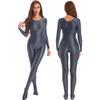 Women Long Sleeve Bodystocking Nightwear Solid Color Bodysuit for Sport Fitness Workout Gymnastics Pole Dancewear