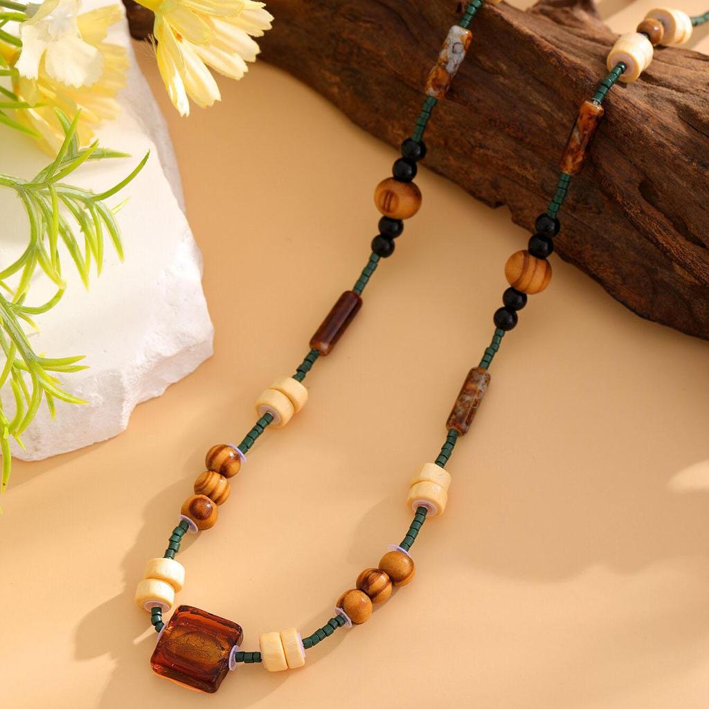 Модная бижутерия женское ожерелье ретро бисерное регулируемое ожерелье женские свадебные аксессуары для вечеринок