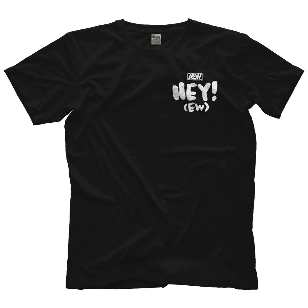 RJ City - Hey! (EW) Front Left Chest AEW Official T-Shirt
