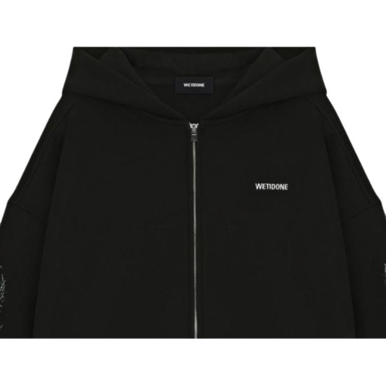 We11done Logo Full Zip Hoodie Unisex hoodies WD-TJ2-26-842-U-BK