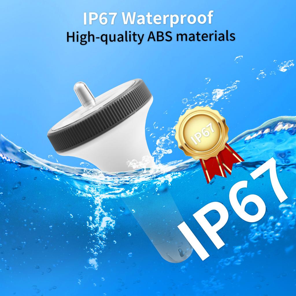 Digital Swimming Pool Thermometer Wireless Floating IP67 Waterproof with Temperature Monitor for Bathroom Aquarium Pond Bathtub