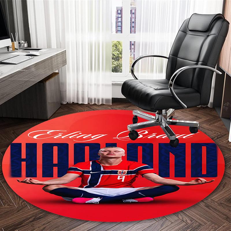 1pc Haaland5 Carpet, Round Rug, Comfortable, Suitable for Entryways, Living Rooms, Office, And Bedrooms, Christmas Decoration