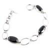 [E1110] - Silver Bracelet 'Zen Seduction' Black Silver (rhodium-plated) - 19 Cm 10 Mm