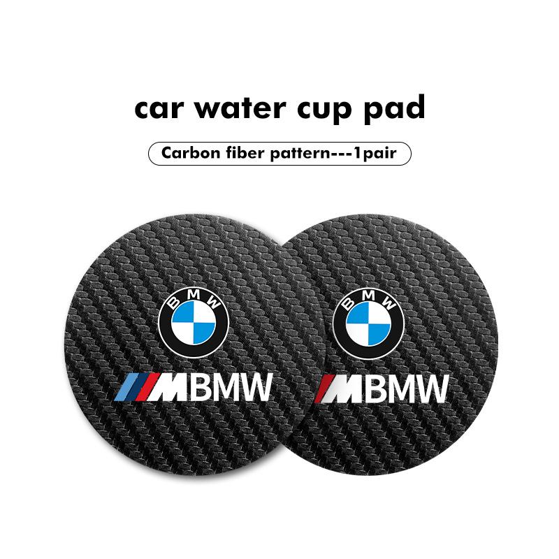WQQ23 2pcs Car Coaster Water Cup Holder Anti-Slip Pads Accessories For BMW 1 3 5 7 Series M F01 F20 F10 F13 E52 E53 E60 E93