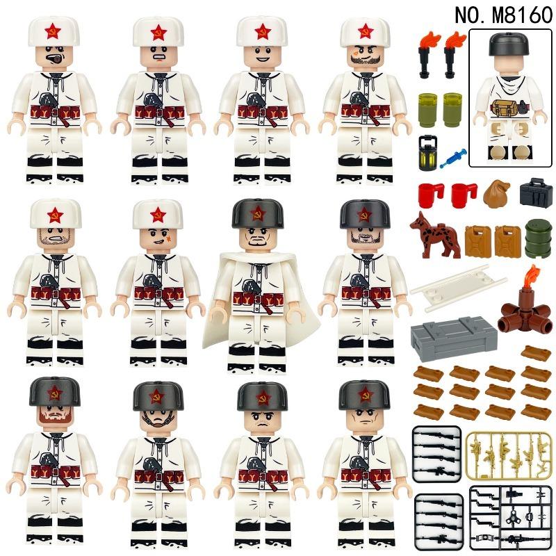 Фигурки солдат Экспедиционного корпуса Красной Армии Второй мировой войны, строительные блоки для траншей, детские игрушки