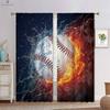Футбол регби в воде и огне 3D печатная кармашек для спальни гостиной кухни декоративная занавеска 2 шт.