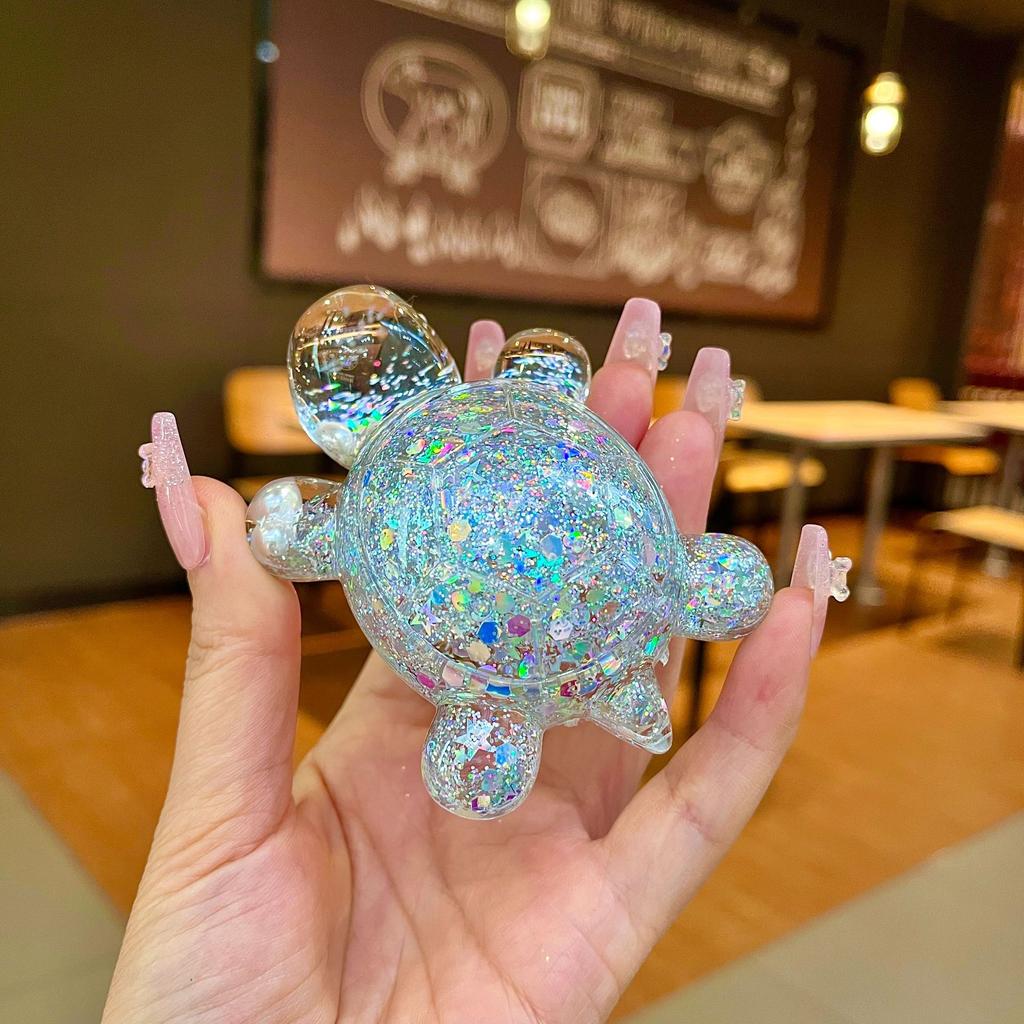 Diy Creative Table Toy Gift with Luminous Sand, Dazzling and Sparkling Turtle Ornaments