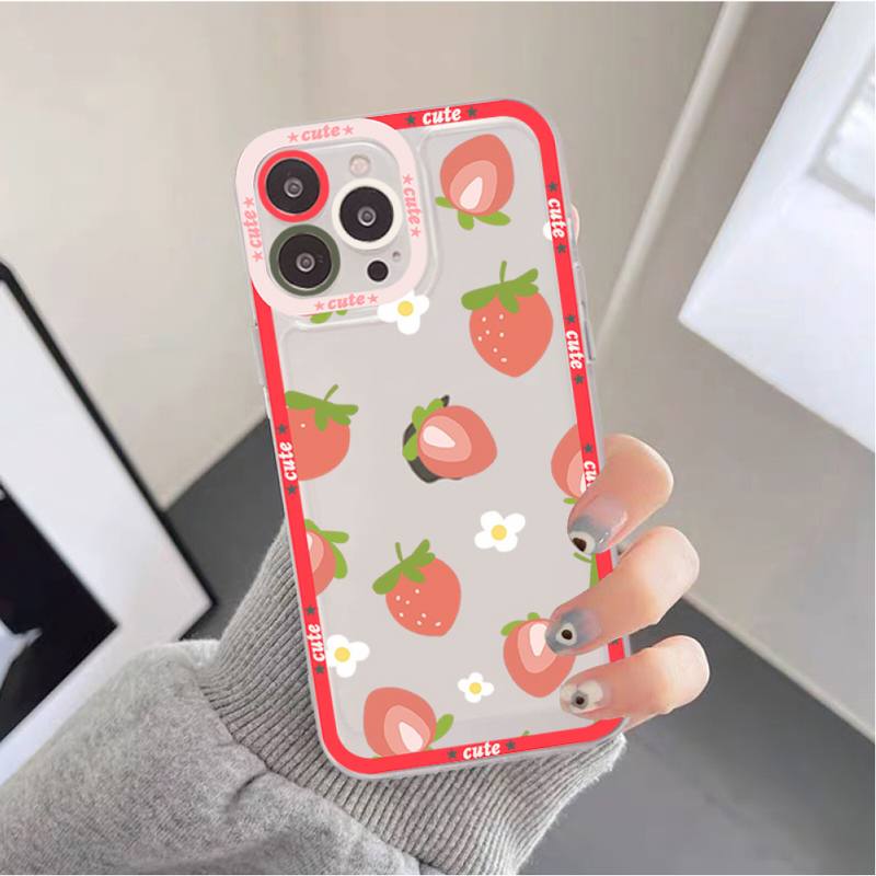 Милый Чехол-Клубника-Вишня для iPhone 11 12 13 Mini Pro Max 14 Pro Max Чехол-накладка