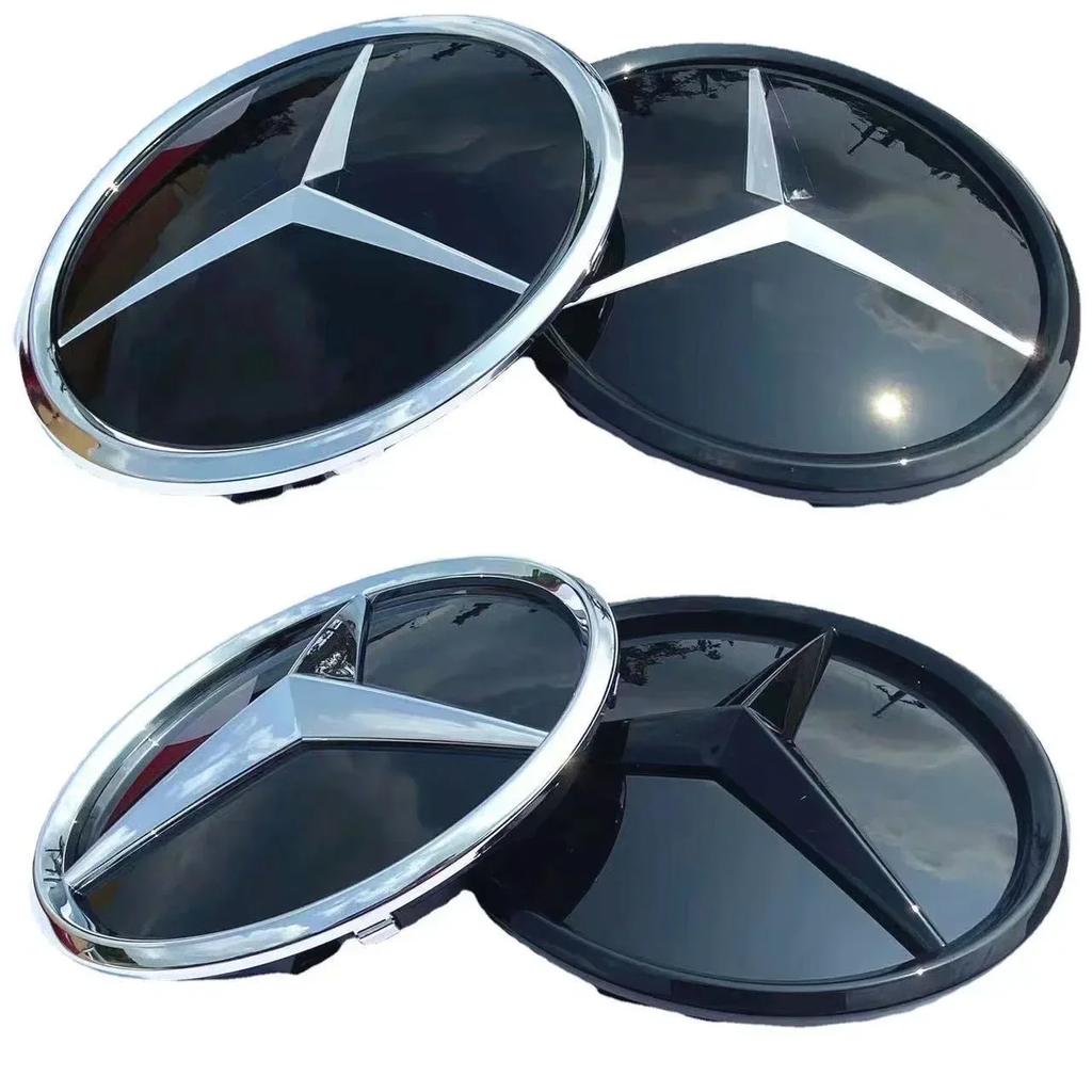 1pcs front grille star logo badge mirror bottom 3D ABS logo Mercedes-Benz amg W205 W176 W212 W218 C117 CLA GLA CLS GLC class 2 GHJKM1