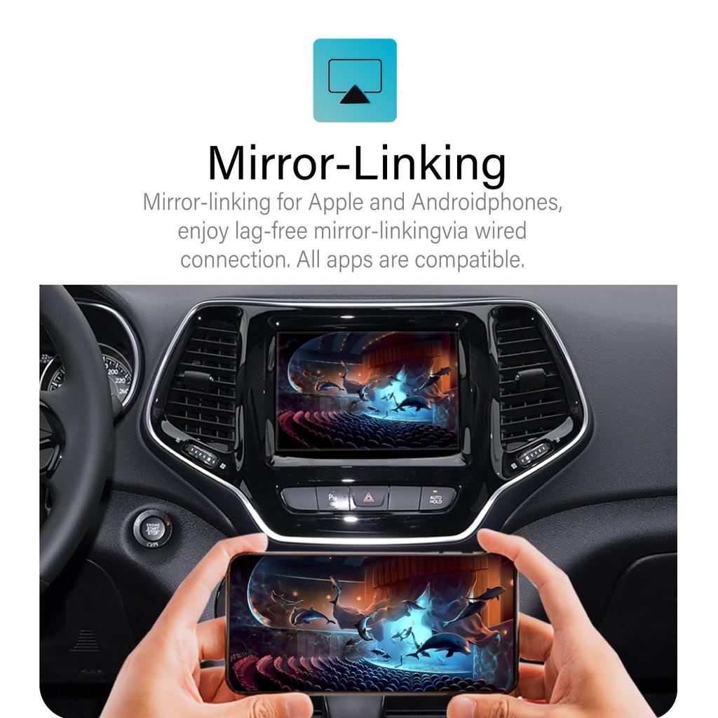 Sinairyu Беспроводной CarPlay Android Auto Mirror Link комплект модернизации совместим с Jeep Liberty 2014-2022