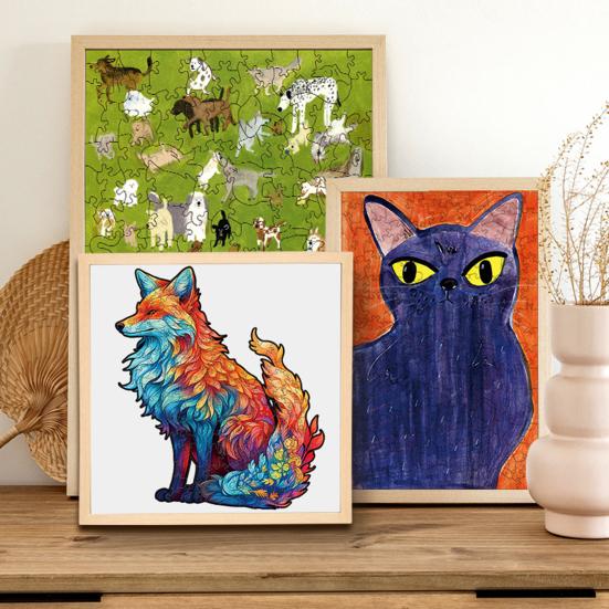 Деревянный пазл 3D в форме животного Деревянные пазлы Точно вырезанные детали Уникальная форма Яркие цвета Взаимодействие родителей и детей Головоломка для взрослых Игрушка-головоломка