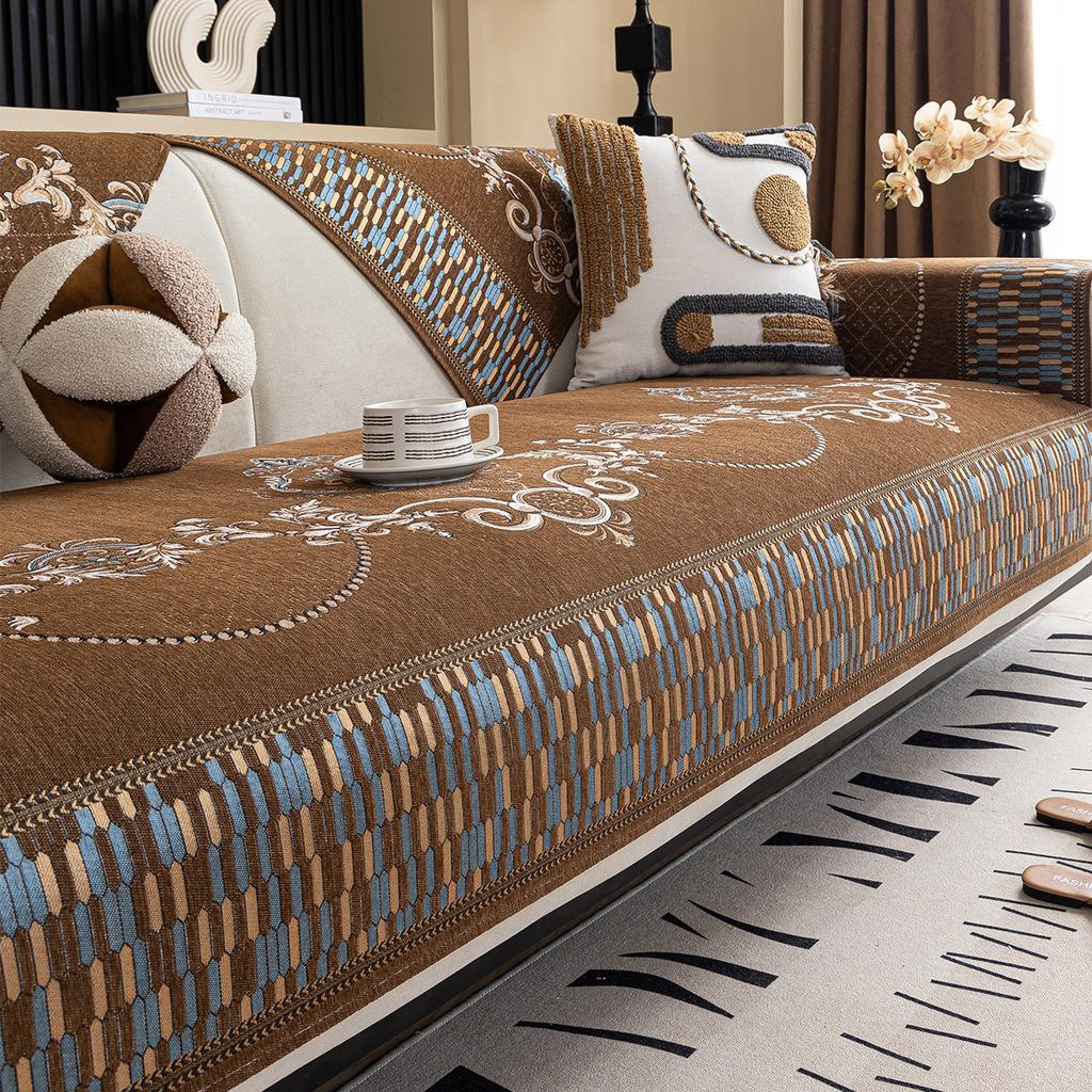 Light Luxury Chenille Sofa Cushion, Universal Non-Slip In All Seasons, Advanced Sense, Living Room Seat Cushion, Sofa Cover, Cloth Towel